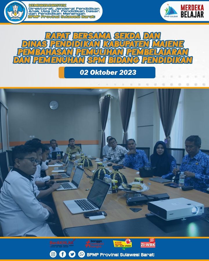 BPMP Sulbar Rapat bersama Pemda Majene terkait Pemenuhan SPM Pendidikan