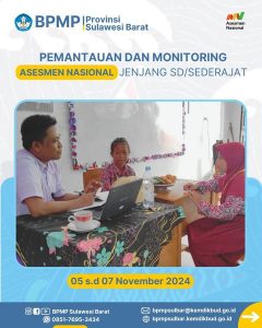 Balai Penjaminan Mutu Pendidikan (BPMP) Provinsi Sulawesi Barat Gelar Pemantauan dan Monitoring Asesmen Nasional 2024 untuk Jenjang SD
