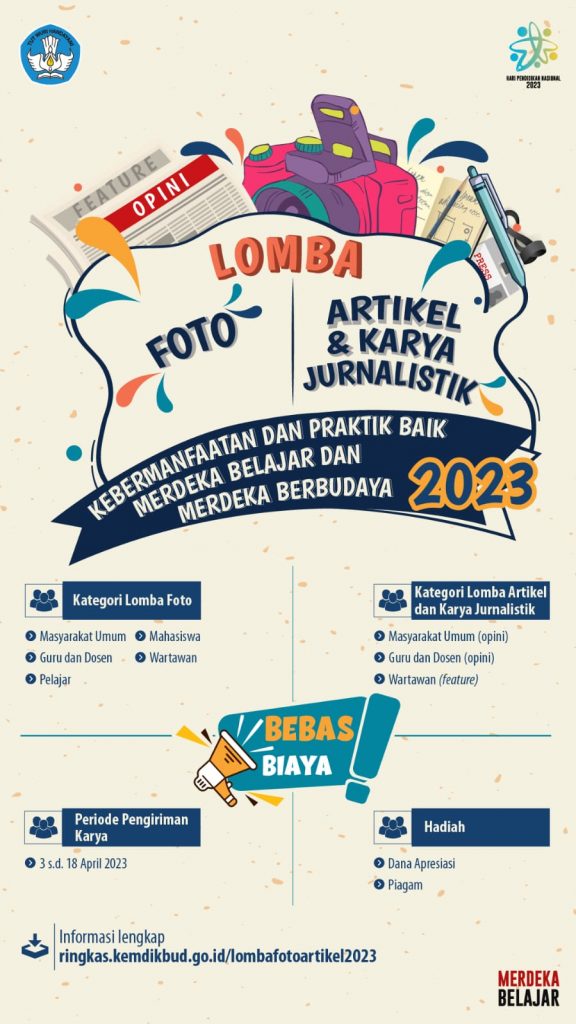 Lomba Foto serta Artikel dan Karya Jurnalistik 2023 Kemendikbudristek